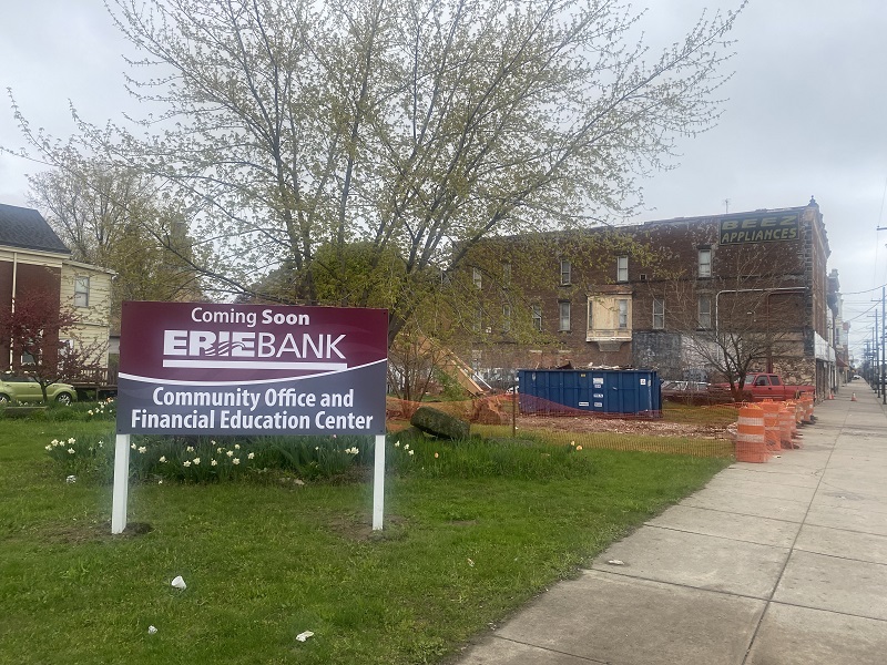 Erie Bank Development Sign